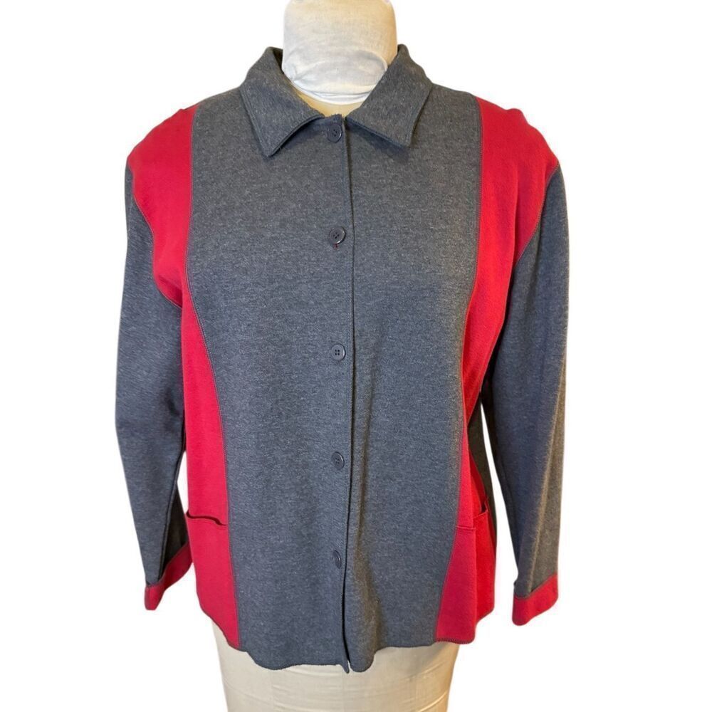 Bechamel Women’s Color block Button Front Jacket/Cardigan Sz. M Packable Travel